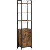 Songmics Knygų lentyna, 6 aukštų, su durimis, metalinis rėmas, 24 x 40 x 159,5 cm, ruda ir juoda