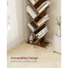 Songmics Knygų lentyna medžio forma, 20 x 38 x 115,2 cm, medžio drožlių plokštė, vintažinė ruda