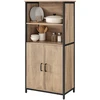 Songmics Knygų lentyna su 2 atvirais skyriais, reguliuojamomis lentynomis, 60 x 35 x 124,5 cm, ruda-juoda