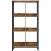 Songmics Knygų lentyna su 3 aukštais ir 6 skyriais, 30 x 60 x 114 cm, ruda-juoda