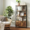 Songmics Knygų lentyna su 4 atviromis lentynomis, 30 x 74 x 154,5 cm, ruda ir juoda