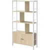 Songmics Knygų lentyna su 4 atviromis lentynomis, 30 x 74 x 154,5 cm, smėlio balta
