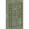 Songmics Knygų lentyna su 4 atviromis lentynomis, 30 x 74 x 154,5 cm, ruda ir juoda