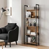 Songmics Knygų lentyna su 5 atviromis lentynomis, 62 x 24 x 165 cm, ruda-juoda