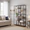 Songmics Knygų lentyna su 5 lentynomis, 100 x 30 x 170 cm, medžio drožlių plokštė ir plienas, ruda-juoda