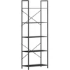 Koduva Knygų lentyna su 5 lentynomis, metalinis rėmas, juoda, 60 x 30 x 170,5 cm