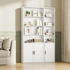 Koduva Knygų lentyna su 6 lentynomis ir durelėmis, balta, 24 x 31,8 x 175 cm