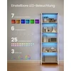 Songmics Knygų lentyna su 6 lentynomis ir LED apšvietimu, plieno rėmas, 30,3 x 60 x 178,6 cm, natūraliai smėlinė