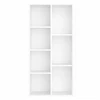 Songmics Knygų lentyna su 7 skyriais, pastatoma, balta, 50 x 24 x 106 cm