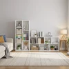 Songmics Knygų lentyna su 7 skyriais, pastatoma, balta, 50 x 24 x 106 cm