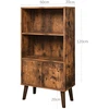 Songmics Knygų spinta su durelėmis, retro stiliaus, 60 x 30 x 120 cm, ruda ir juoda