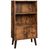 Songmics Knygų spinta su durelėmis, retro stiliaus, 60 x 30 x 120 cm, ruda ir juoda