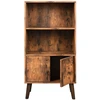 Songmics Knygų spinta su durelėmis, retro stiliaus, 60 x 30 x 120 cm, ruda ir juoda