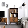 Songmics Knygų spinta su durelėmis, retro stiliaus, 60 x 30 x 120 cm, ruda ir juoda