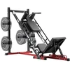 VEVOR Kojų preso ir hack squat treniruoklis HM1904, juoda / raudona, 215 x 147 x 123 cm