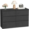 Koduva Komoda su 6 stalčiais, 40 x 119,4 x 75 cm, medžio drožlių plokštė ir MDF, juoda