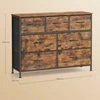 Koduva Komoda su 7 medžiaginiais stalčiais, 30 x 98,8 x 73,7 cm, ruda-juoda