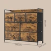 Koduva Komoda su 7 medžiaginiais stalčiais, metalinis rėmas, 98 x 28,5 x 85 cm, ruda-juoda