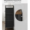 Koduva Komoda su 7 medžiaginiais stalčiais, 98 x 28,5 x 85 cm, vintažinės rudos ir juodos spalvos