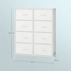 Koduva Komoda su 8 medžiaginiais stalčiais, MDF, plienas, 30 x 76,7 x 95,2 cm, balta