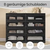 Koduva Komoda su 8 stalčiais, juoda, 40 x 119,4 x 97,5 cm, medžio drožlių plokštė ir MDF