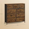 Koduva Komoda su 9 medžiaginiais stalčiais, MDF, plienas, ruda-juoda, 30 x 98,8 x 95,2 cm