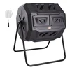 VEVOR Kompostavimo būgnas, 162,7 l, su dviem kameromis, PP ir Q235B plienas, 74 x 63 x 96 cm