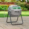 Koduva Komposto talpa su 2 kameromis, 160 l, sukama, pilka, 71 x 64 x 96 cm