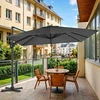 Songmics Konsolinis skėtis nuo saulės 290 x 290 cm, 360° pasukamas, su stovu, dūmų pilkas