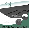 Songmics Konsolinis skėtis nuo saulės 290 x 290 cm, 360° pasukamas, su stovu, dūmų pilkas