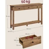 Songmics Konsolinis stalas prieškambariui su 3 stalčiais ir apatine lentyna, 24 x 120 x 76 cm, medaus rudas