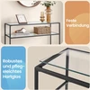 Koduva Konsolinis stalas su 2 lentynomis, stiklas ir metalas, 100 x 35 x 80 cm, juodas