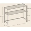 Koduva Konsolinis stalas su 2 lentynomis, stiklas ir metalas, 100 x 35 x 80 cm, juodas