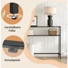 Koduva Konsolinis stalas su 2 lentynomis, stiklas ir metalas, 100 x 35 x 80 cm, juodas