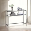 Koduva Konsolinis stalas su 2 lentynomis, stiklas ir metalas, 100 x 35 x 80 cm, juodas