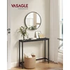 Songmics Konsolinis staliukas 20 x 80 x 81,2 cm, plieno ir medžio drožlių plokštės, antracito pilka, juoda