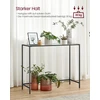 Koduva Konsolinis staliukas iš metalo ir stiklo, juodas, 100 x 35 x 80 cm