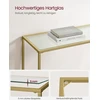 Songmics Konsolinis staliukas iš metalo ir stiklo, auksinės spalvos, 100 x 35 x 80 cm