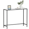 Koduva Konsolinis staliukas iš metalo ir stiklo, juodas, 100 x 35 x 80 cm
