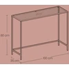 Songmics Konsolinis staliukas iš stiklo ir metalo, auksinės spalvos, 100 x 35 x 80 cm