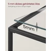 Songmics Konsolinis staliukas su 2 lentynomis, juodas, metalas ir stiklas, 100 x 35 x 80 cm