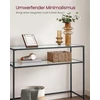 Songmics Konsolinis staliukas su 2 lentynomis, juodas, metalas ir stiklas, 100 x 35 x 80 cm