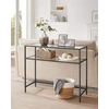 Songmics Konsolinis staliukas su 2 lentynomis, juodas, metalas ir stiklas, 100 x 35 x 80 cm