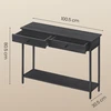 Koduva Konsolinis staliukas su 2 metaliniais stalčiais, 30 x 80 x 100 cm, antracito ir juodas