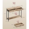 Songmics Konsolinis staliukas su 2 stalčiais, 30 x 100 x 80 cm, camel rudos ir juodos spalvos