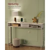 Songmics Konsolinis staliukas su lizdais, sniego baltumo, 25 x 120 x 81,1 cm, su 2 lentynomis