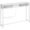 Songmics Konsolinis staliukas su lizdais, sniego baltumo, 25 x 120 x 81,1 cm, su 2 lentynomis