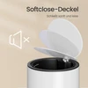 Koduva Kosmetinė šiukšliadėžė su dangčiu, 3 l, balta, iš plienu dengto plieno, su „Softclose“