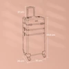 Songmics Kosmetinis lagaminas su ratukais, 3 dalių, 35 x 25 x 69,8 cm, juodas