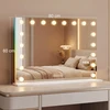 Koduva Kosmetinis veidrodis su 18 LED lempų, 3 spalvų režimai, RGB apšvietimas, Bluetooth garsiakalbis, 10x didinimas, baltas